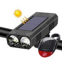 1200mAh MTB Solar Bike Light Headlight Bicycle Flashlight 2*30 LED Front Light Bike Solar Power Bicycle Accessories Medicine  First Aid Storage