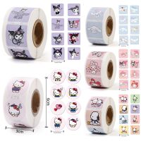 【CW】✴  500Pcs/Roll Stickers Kawaii Kuromi Cinnamoroll Luggage Graffiti Decals Kid Decoration Sticker