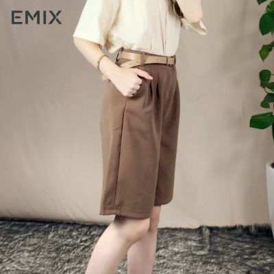 Emix 1 Cup Wide Tube Shorts (4 Colors), 52cm Long, High Waistband, Soft Rain Fabric, No Color Thread 2066