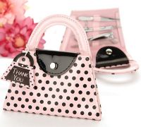 Pink Polka Dot Purse Manicure Set Favor Bridal Shower Favors Wedding Favors And Gifts For Guest 5Set = 20pcs