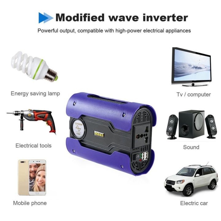 coyen-leshp-blue-500w-peak-1000w-pure-sine-wave-power-inverter-with-2-usb-port-smart-display-car-inverter-pure-sine-wave-auto-power-converter-adapter