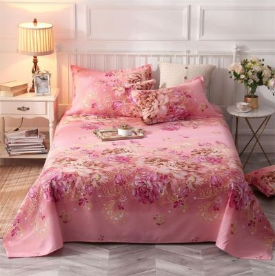 【CW】 3pcs Bed Sets with 1pc Flat Sheets and 2pcs Pillowcases Cotton Polyester Linens Soft Bedspread Textiles