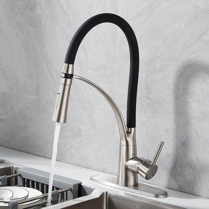 [A Practical]☒☊ Pullout Kitchen Faucet Solid Brass Single Handle Sink ...