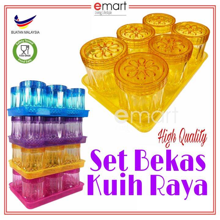 Set Bekas Kuih Raya Sparkling Canister Set Premium Cookies Canister Set Cookies Container Set 4189