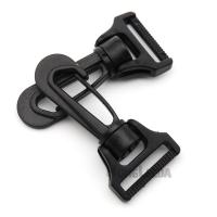 【CW】 30pcs C-606 black 25mm 1inch plastic spring snap clip hooks carabiner for backpack swivel hook paracord strap