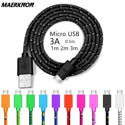 Micro USB Cable 2m 3m 2.4A Fast Charging USB Microusb Data Mobile Phone Cable for Samsung S6 S7 Huawei HTC Android Tablet Cable Docks hargers Docks Ch
