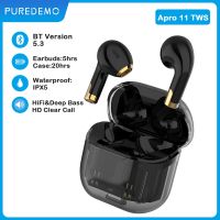 Transparent In Ear Wireless Bluetooth Headsets BT5.3 Deep Bass Earphones ENC Call Noise Canceling Headphones Stereo Earbuds Over The Ear Headphones