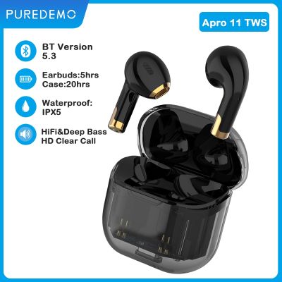 Transparent In Ear Wireless Bluetooth Headsets BT5.3 Deep Bass Earphones ENC Call Noise Canceling Headphones Stereo Earbuds