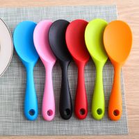 ✐ Heat-Resistant Silicone Rice Spoon Food Grade Mixing Ladle Non-Stick Pan Cooking Tools Kitchen Soup Spoons Kitchen Accessories