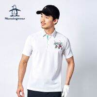 Wanxingwei เสื้อยืดแขนสั้นสำหรับผู้ชาย,เสื้อยืดแขนสั้นแห้งเร็วใส่สบายเสื้อกอล์ฟคอโปโลปกกอล์ฟแฟชั่นบางรุ่นสำหรับผู้ชายมีคำบรรยายภาษาญี่ปุ่น