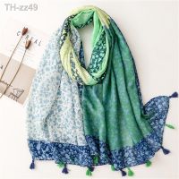 卍┅ 2022 Fashion Aztec Floral Thin Tassel Viscose Shawl Scarf Lady Print Soft Pashmina Stole Wrap Snood Bufandas Muslim Hijab Sjaal