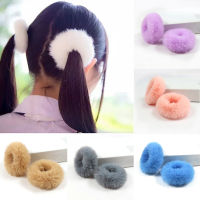 Xinyi3 เครื่องประดับวงเชือกน่ารัก Furry Scrunchie Fluffy Faux Fur Hair Ring Elastic Girls Soft