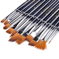 [Kiki tool store] 12pcs Artist Paint Brushes Set Watercolor Nylon Hair Paintbrushes Variety Style Tips for Oil Acrylic Painting Brush Art Supplies