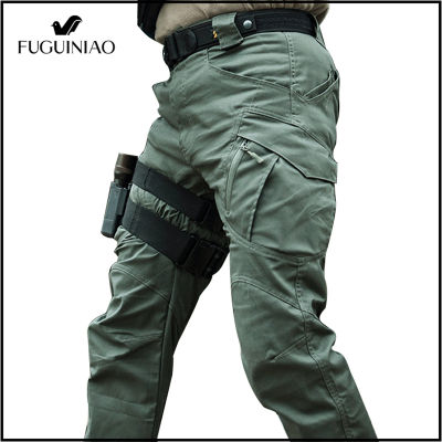 Fuguiniao IX9กางเกงผู้ชายยุทธวิธีกางเกงคาโก้ยุทธวิธีทหาร SWAT กองทัพกางเกงทหารน้ำหนักเบา Casual Cargo กางเกง Jogger กลางแจ้ง