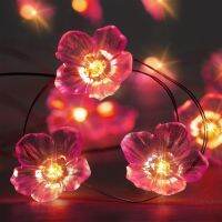 Christmas Decorations Garland Festoon Fairy Light Led Cherry Blossom String Lamp 2M Battery Operated For New Year Indoor Decor