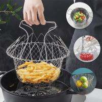 【CW】 Folding Frying Basket Filter Fryer Leak Net Household Churned Drain Through Mesh Sieve