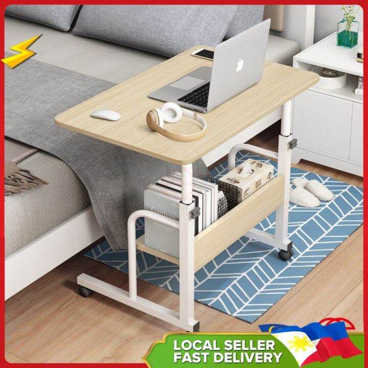 Mobile Height-Adjustable Table 60cmX40cm with Wheels Laptop Computer ...