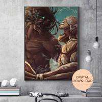 Attack On Titan Anime ภาพดิจิตอลสำหรับการพิมพ์,WallCanvas,โปสเตอร์,Wall Art ตกแต่งภาพวาดและอื่นๆ Liyanhong2