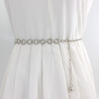 Golden Silver Ring Circle Chain Belt Elegant Women Metal Round Alloy Hollow Out Waist Chain Female Dress Waistband