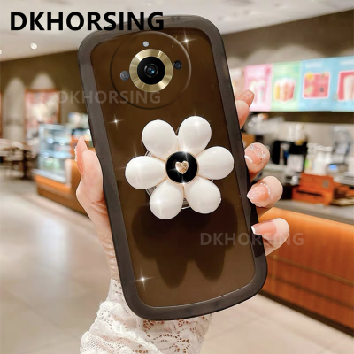 DKHORSING ปลอกอ่อนหรูหราสำหรับ Realme 11 / 11 Pro / 11 Pro + เคสโทรศัพท์ซิลิโคนป้องกันกล้องเคสหลัง Realme11 2023ฝาหลัง Realme 11Pro พร้อมด้วยตัวยึดดอกไม้