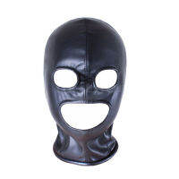 PU หนังเบาะหัว Hood Blindfold Headgear Harness เปิดปาก Eye ซิลิโคนปาก Ball Gag BDSM ผู้ใหญ่ของเล่น