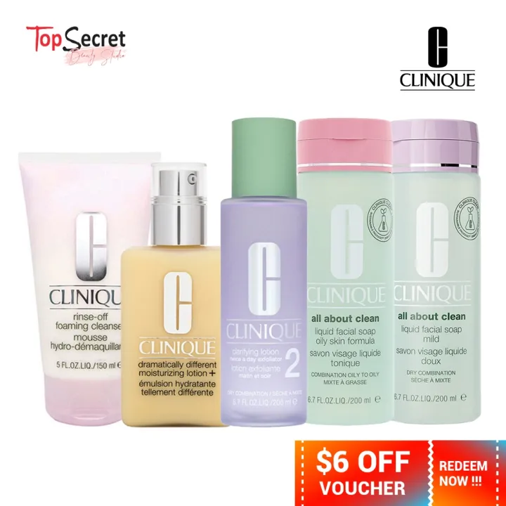 Clinique RinseOff Cleanser / Dramatically Different Moisturizing