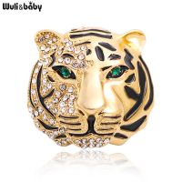 Wuli amp;baby Big Brand Rhinestone Tiger Brooches For Women Men 2-color 2022 The Year Of Tiger Party Brooch Pin Gifts