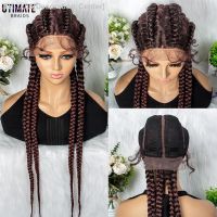 32 inches Large Four Braid Lace Wig for Black Women Braided Wig Full Lace Glueless Box Braids Wig Women Synthetic Braided [ Hot sell ] Decoration Center