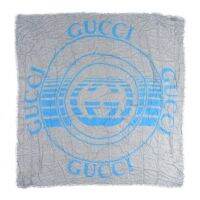 พร้อมส่ง ?Sale 6999? โคตรถูกแม๊ ผ้าพันคอ GUCCI Modal Silk GG Shawl Grey Blue ลายโลโก้แบรนด์เด่นๆ สีสวยคลาสสิคเข้ากับทุกชุดทุกสไตล์