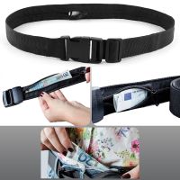 (ETX)Travel Cash Security Belt Waist Bag Multi-Function Black Belts For Men Women Portable Hidden Money Pocket Nylon Belts Packs