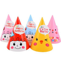 50pcslot Birthday Hats Paper Carton Rainbow Dot Girls Pattern Hat For Children and Supplies