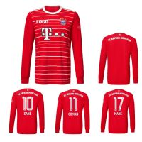 shot goods Long Sleeve Jersey 2022 2023 Bayern Munich Home Red Football Jersey Men‘s Soccer Shirt S-2XL