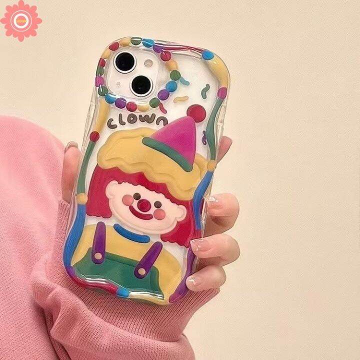 เคสโทรศัพท์มือถือ-แบบนิ่ม-ลายการ์ตูนตัวตลก-ขอบโค้ง-พร้อมสายคล้องมือ-สําหรับ-c53-c25-c21y-c12-c31-c25y-5-6i-7i-5i-5s-c25s-c11-c33-c15-c35-c55-c30-c21-c17-c3