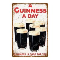 Guinness Is Good For You Gives You Strength Metal Tin Signs Beer Poster Pub Bar Club Decorative Plate Wall Decor Vintage Plaque