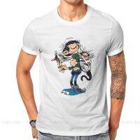 Gaston Lagaffe การ์ตูน 100% Cotton TShirts The Twins of Gambler ปรับแต่ง Homme T เสื้อตลกเสื้อผ้าขนาด S-6XL