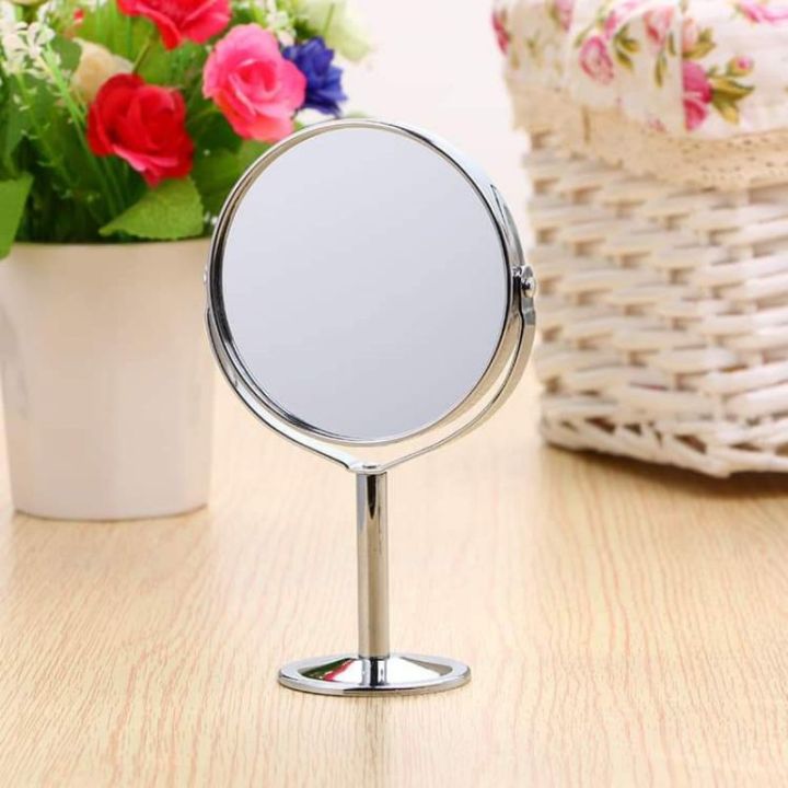 Gương tròn trang điểm 2 mặt gương, 1 mặt phóng to dễ nặn mụn, gương tòn nhỏ  để bàn tiện dụng, gương trang điểm 2 mặt gương | Lazada.vn