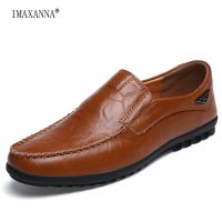 INAXANNA Mens Fashion Leather Shoes Simple Casual Business All-match Comfortable Dress Shoes New Luxury Brand Plus Size 10