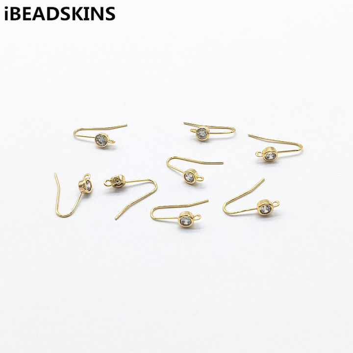 new-arrival13x4mm50pcs-cubic-zirconiareal-gold-plated-ear-hooks-for-hand-made-earrings-diy-parts-jewelry-findings-amp-components
