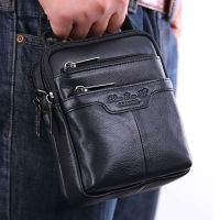 YIANG Mens Genuine Leather Messenger Shoulder Cross Body Bag Pouch Belt Fanny Waist Bag Tote Multipurpose Bag