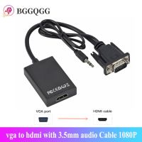 BGGQGG 1080P HD Vga To Hdmi with 3.5mm Audio Cable Vga To Hdmi Adapter for PCProjector Ps4 Laptop To HDTV Video Audio Converter