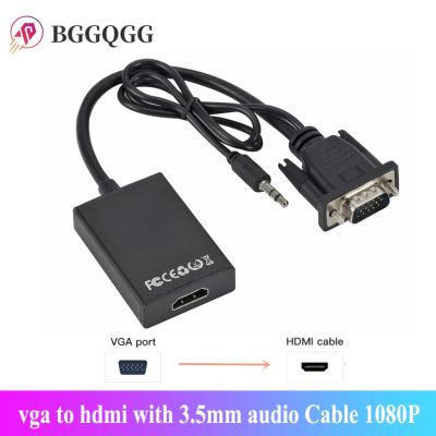 【CW】✘❣  BGGQGG 1080P Vga To Hdmi with 3.5mm Audio Cable for PCProjector Ps4 Laptop  Video Converter