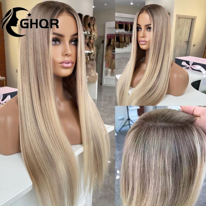 highlight-wig-human-hair-360-lace-frontal-full-lace-wigs-for-women-hd-transparent-straight-brown-roots-ash-blonde-brazilian-hair