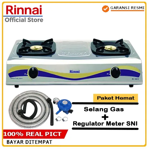 RINNAI Kompor Gas Stainless 2 Tungku RI-522E BERKUALITAS DAN AWET | Lazada  Indonesia