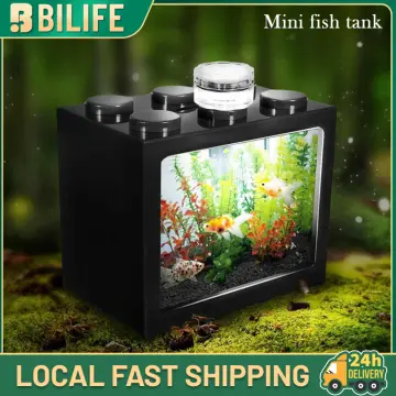 Mini Landscaping Bottle with Light Betta Fish Bottle for Fish Tank