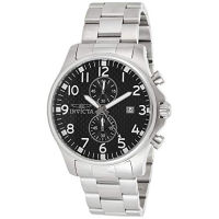 Invicta Mens Specialty Quartz Watch with Stainless Steel Band, Silver (Model: 0379)