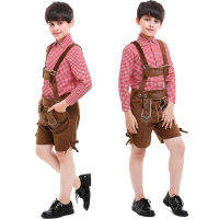 Deluxe flannel Boy Carnival Oktoberfest เครื่องแต่งกายกางเกงหนังแบบดั้งเดิมเสื้อลายสก๊อตคอสเพลย์ฮาโลวีนแฟนซีปาร์ตี้ DRESS