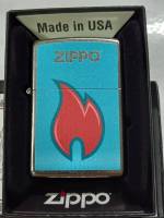 ZIPPO 48495  FLAME DESIGN  STREET CHROME COLOR IMAGE  สีเงินผิวโครเมี่ยมลายแบบสกรีน  ของใหม่ไม่ผ่านการใช้งาน  มาพร้อมกล่อง  รับประกันของแท้