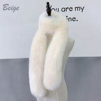 0duw Unisex แฟชั่นของผู้หญิง Coat Collar ปลอมผ้าพันคอขนเฟอร์ยาว Fox คอขนเฟอร์อุ่นผ้าคลุมไหล่หู Warm Soft Long Fluffy คอ