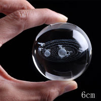 3D Crystal Miniature Planet Model Sphere Glass Globe 6cm Laser Engraving Solar System Ball Large Planet Education Teaching Tools