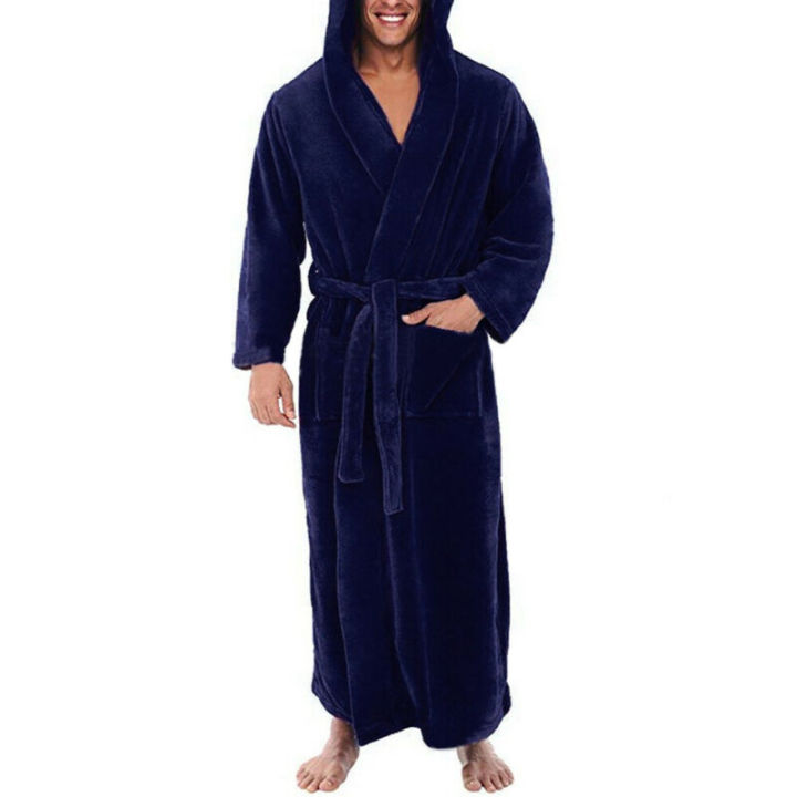 top-mens-nightwear-long-sleeve-fleece-hooded-robe-gown-long-bathrobe-warm-sleepwear